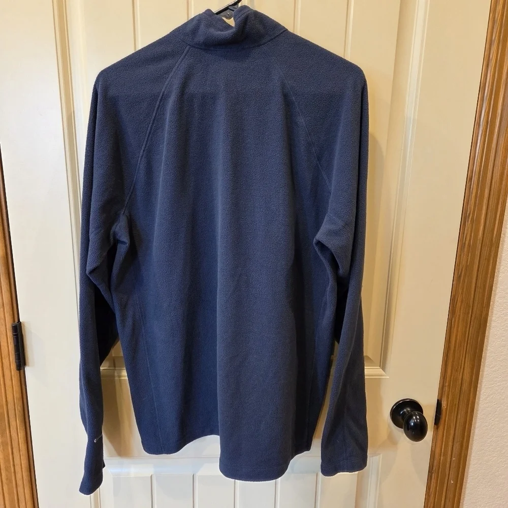 The North Face 1/4 Zip Pullover Fleece Jacket Mens Navy Flash Dry Hike Large